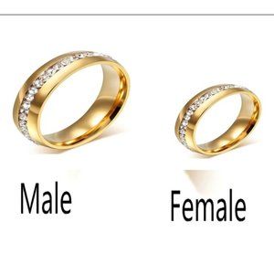 ENGAGEMENT RING SET HIS & HERS  HIS (GROOM) SIZE 14  HERS (BRIDE) SIZE 8